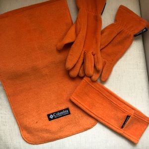 Columbia Orange Fleece Winter Set Unisex